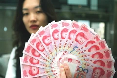 Đồng tiền Nhân dân tệ mệnh giá 100. (Nguồn: AFP/TTXVN)