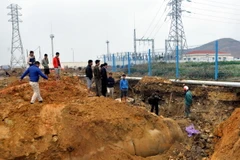 Hiện trường vụ tai nạn. (Ảnh: Nguyễn Hoàng/TTXVN)