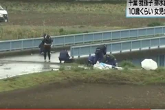 Cảnh sát Nhật Bản điều tra tại khu vực hiện trường phát hiện thi thể bé Nhật Linh. (Nguồn: Nihon News)