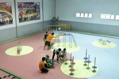 Xưởng Robocon trường Đại học Lạc Hồng. (Ảnh: Minh Quyết/TTXVN)