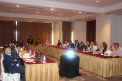 Ông Đinh Khắc Huy giới thiệu về Khu đô thị Tây Bắc Thành phố Hồ Chí Minh (Ảnh: Lê Hòa/Vietnam+)