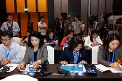 Các đại biểu tham dự Hội thảo Nâng cao khả năng tiếp cận tài chính trong thời đại Kỹ thuật số cho MSME tại TP Hồ Chí Minh. (Ảnh: Thanh Vũ/TTXVN) 