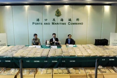  Số ma túy thu giữ được tại Hong Kong, Trung Quốc ngày 6/7/2012. (Nguồn: AFP/TTXVN)