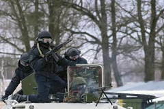 Lực lượng Vệ binh Quốc gia Nga tham gia một cuộc tập trận tháng 2/2017 (Nguồn: GETTY)