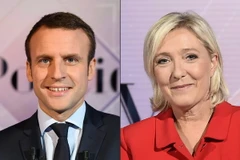 Ứng cử viên Tổng thống Pháp Emmanuel Macron (trái) và Marine Le Pen. (Nguồn: AFP/TTXVN)