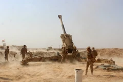  Các lực lượng Iraq làm nhiệm vụ trong chiến dịch chống IS tại tỉnh Anbar ngày 12/9. (Nguồn: AFP/TTXVN)