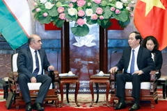 Chủ tịch nước Trần Đại Quang tiếp Phó Thủ tướng, Bộ trưởng Bộ Nông nghiệp và Nguồn nước CH Uzbekistan, ngài Zoyir Mirzaev. (Ảnh: Nhan Sáng/TTXVN)