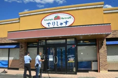 Bên ngoài nhà hàng phát hiện có vi khuẩn E.coli tại Maebashi, tỉnh Gunma. (Nguồn: Kyodo)