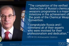 [Video] Nga tiêu hủy toàn bộ vũ khí hóa học từ thời Chiến tranh Lạnh 