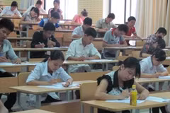 Thí sinh dự thi tại Học viện Hành chính. (Ảnh: Phạm Mai/Vietnam+)