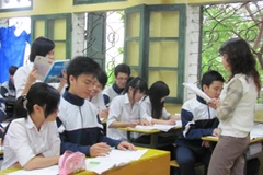 Học sinh Trường Trung học phổ thông Quang Trung ở Hà Nội trong giờ học. (Ảnh minh họa: Vietnam+).