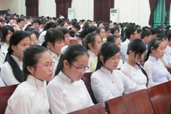 Học sinh trường Trung học phổ thông chuyên Khoa học Tự nhiên. (Ảnh minh hoạ: Phạm Mai/Vietnam+)
