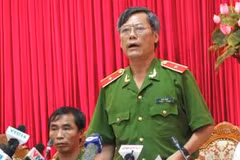 Thiếu tướng Trần Thùy - Phó Giám đốc Công an thành phố Hà Nội trả lời báo chí về vụ Hoài Đức. (Ảnh: PV/Vietnam+)