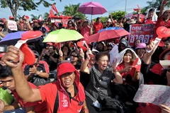 Một cuộc biểu tình của phe "áo đỏ." (Ảnh: AFP/TTXVN)