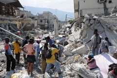 Cảnh tàn phá do trận động đất ở Haiti. (Ảnh: AFP/TTXVN)