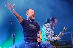 Ca sĩ Trần Lập trong một chương trình RockStorm. (Ảnh:Nhật Anh/TTXVN) 