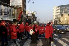 Những người biểu tình tại Bỉ. (Nguồn: Belga)