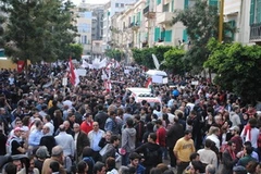 Những người biểu tình tại thủ đô Beirut. (Nguồn: Demotix Images)