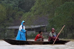 Ngập lụt tại huyện Hương Khê, tỉnh Hà Tĩnh. (Ảnh: Thanh Tùng/TTXVN)