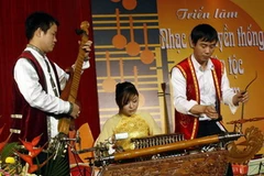 Biểu diễn nhạc cụ truyền thống. (Ảnh: Hữu Việt/TTXVN)