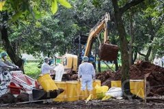 Khu vực nhiễm xạ được phát hiện tại Serpong. (Nguồn: tempo.co)