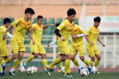 Trần Đình Trọng tại buổi tập của U23 Việt Nam. (Nguồn: VFF)