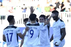 Hoàng Anh Gia Lai tạm leo lên tốp 4. (Ảnh: Quang Thái/TTXVN)