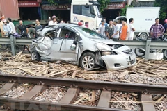 Hiện trường một vụ tai nạn đường sắt nghiêm trọng. (Ảnh: TTXVN)
