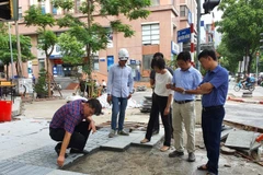 Trước mắt, đoàn tập trung kiểm tra ở 4 bố quận nội thành gồm Hoàn Kiếm, Hai Bà Trưng, Đống Đa và Ba Đình. (Ảnh TTXVN phát)