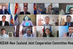Đại sứ các nước ASEAN, New Zealand và đại diện Ban thư ký ASEAN tham dự cuộc họp. (Ảnh: Phái đoàn Thường trực Việt Nam tại ASEAN)