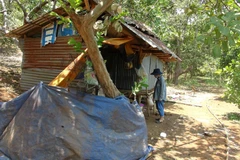 Khu vực phát hiện hai cháu bé. (Ảnh: K GỬIH-TTXVN)