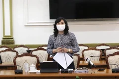 Phó Chủ tịch Hội đồng Nhân dân Thành phố Hồ Chí Minh Phan Thị Thắng phát biểu tại buổi giám sát. (Ảnh: Trần Xuân Tình/TTXVN)