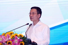 Bộ trưởng Bộ Thông tin và Truyền thông Nguyễn Mạnh Hùng phát biểu. (Ảnh: Thống Nhất/TTXVN)