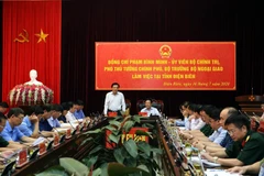 Trong ảnh: Phó Thủ tướng Phạm Bình Minh làm việc với lãnh đạo tỉnh Điện Biên. (Ảnh: Phan Tuấn Anh/TTXVN)