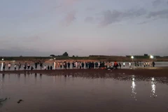 Hiện trường vụ chìm đò. (Ảnh: Trần TĩnhTTXVN)