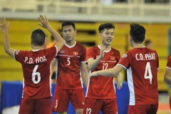 Các cầu thủ futsal Việt Nam.
