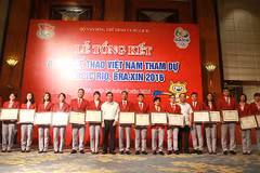 Lễ gặp mặt, tổng kết Đoàn Thể thao Việt Nam dự Olympic Rio 2016. (Nguồn: TTXVN)