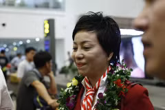 Huấn luyện viên tuyển bắn súng Nguyễn Thị Nhung. (Ảnh: Minh Chiến/Vietnam+)