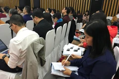 Hội thảo cuối kỳ Dự án “Hỗ trợ Đào tạo chuyên gia năng suất nhằm cải thiện môi trường làm việc và nâng cao mức độ thỏa mãn của người lao động,” ngày 14/3. (Ảnh: PV/Vietnam+)