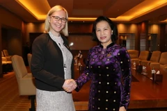 Chủ tịch Quốc hội Nguyễn Thị Kim Ngân tiếp Chủ tịch Quốc hội Phần Lan, H.E Maria Lohela. (Ảnh: Trọng Đức/TTXVN)