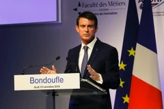 Thủ tướng Pháp Manuel Valls trong một sự kiện ở Bondoufle ngày 10/11. (Nguồn: AFP/TTXVN)