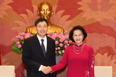 Chủ tịch Quốc hội Nguyễn Thị Kim Ngân tiếp Ngài Lee Hyuk, Đại sứ Hàn Quốc tại Việt Nam. (Ảnh: Trọng Đức/TTXVN)