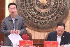 Ông Võ Văn Thưởng, Trưởng ban Tuyên giáo Trung ương phát biểu tại buổi làm việc. (Ảnh: Khiếu Tư/TTXVN)