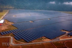 Nhà máy điện Mặt Trời Sao Mai Solar PV1 với công suất 104 MWp tại xã An Hảo, huyện Tịnh Biên, tỉnh An Giang. (Ảnh: Công Mạo/TTXVN)