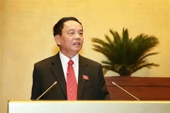 Ủy viên Ủy ban Thường vụ Quốc hội, Chủ nhiệm Ủy ban Quốc phòng và An ninh của Quốc hội Võ Trọng Việt báo cáo, làm rõ một số vấn đề đại biểu Quốc hội nêu. (Ảnh: Doãn Tấn/TTXVN)