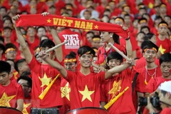 Cổ động viên Việt Nam. (Ảnh: TTXVN)