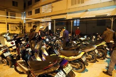 Các phương tiện bị thu giữ. (Ảnh: Chu Quốc Hùng/TTXVN)