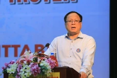 Phó Cục trưởng Cục phòng chống HIV/AIDS Phạm Đức Mạnh phát biểu tại Lễ khởi động. (Ảnh: An Đăng/TTXVN)