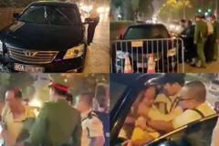 Xe biển xanh gây tai nạn rồi bỏ chạy.