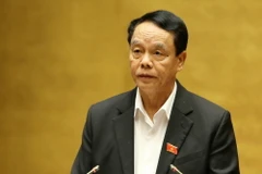 Chủ nhiệm Ủy ban Quốc phòng và An ninh của Quốc hội Võ Trọng Việt trình bày Báo cáo giải trình, tiếp thu, chỉnh lý dự án Luật Lực lượng dự bị động viên. (Ảnh: Dương Giang/TTXVN)
